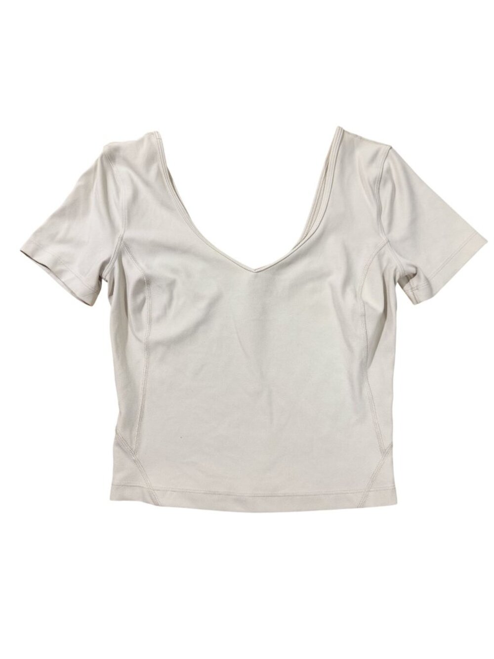 Lululemon Women’s Light Gray Scoop Neck Short Sleeve Athletic Top Size 2